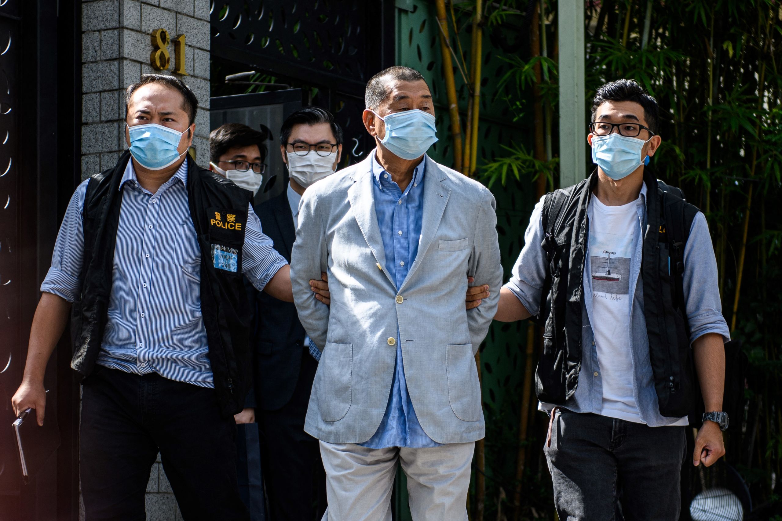 2020年8月10日，黎智英、壹传媒集团高层、黎智英两名儿子被警方国安处拘捕