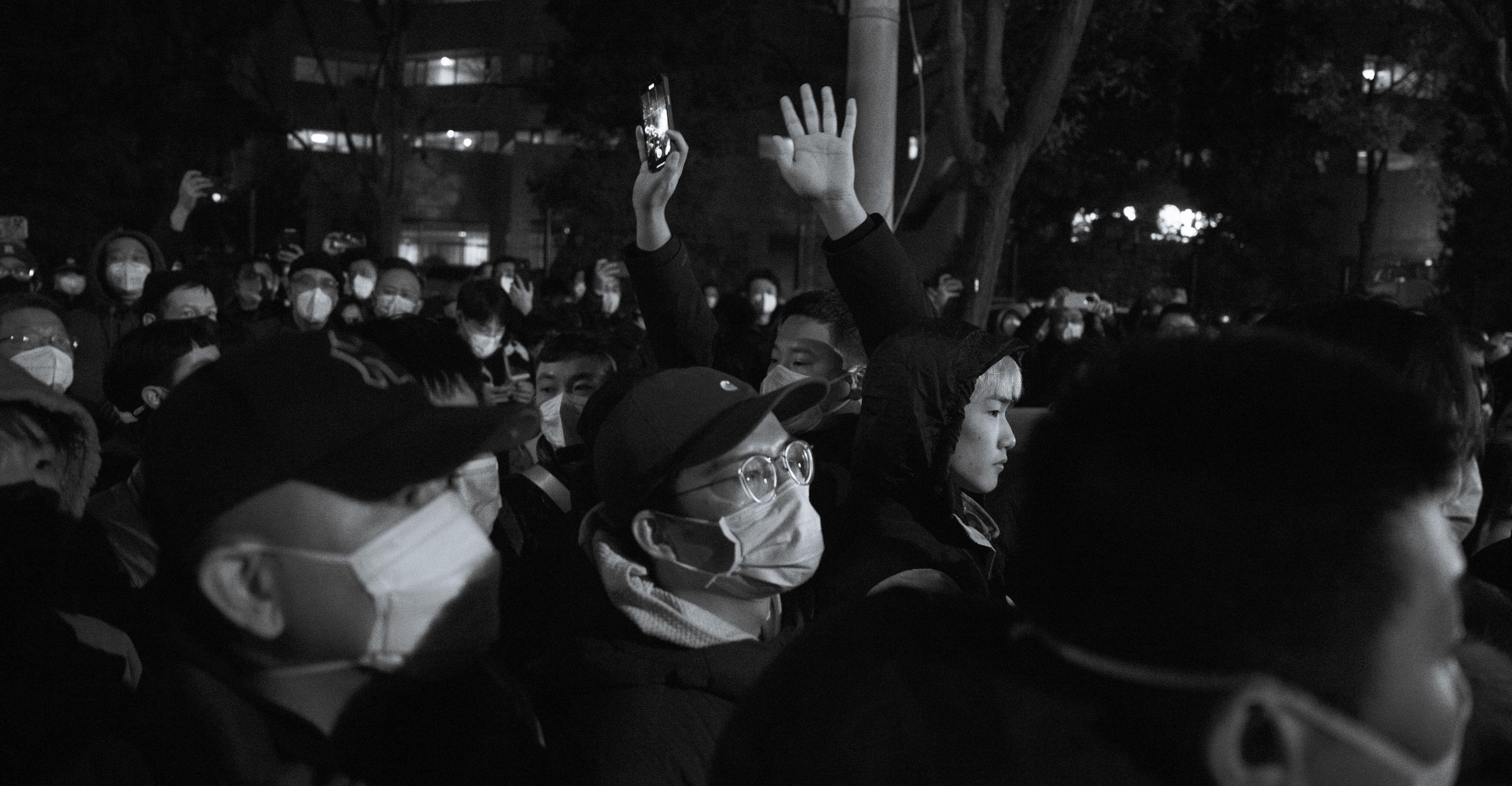 November 27, 2022, young people of the White Paper protest. (AP / Ng Han Guan)