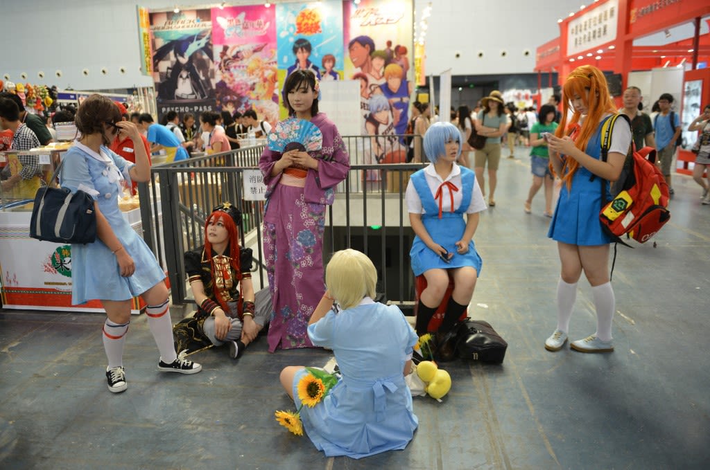 2013年7月11日，上海，中国国际动漫游戏展 (CCG Expo) 上，身穿和服的Coser。（AFP / Peter Parks）