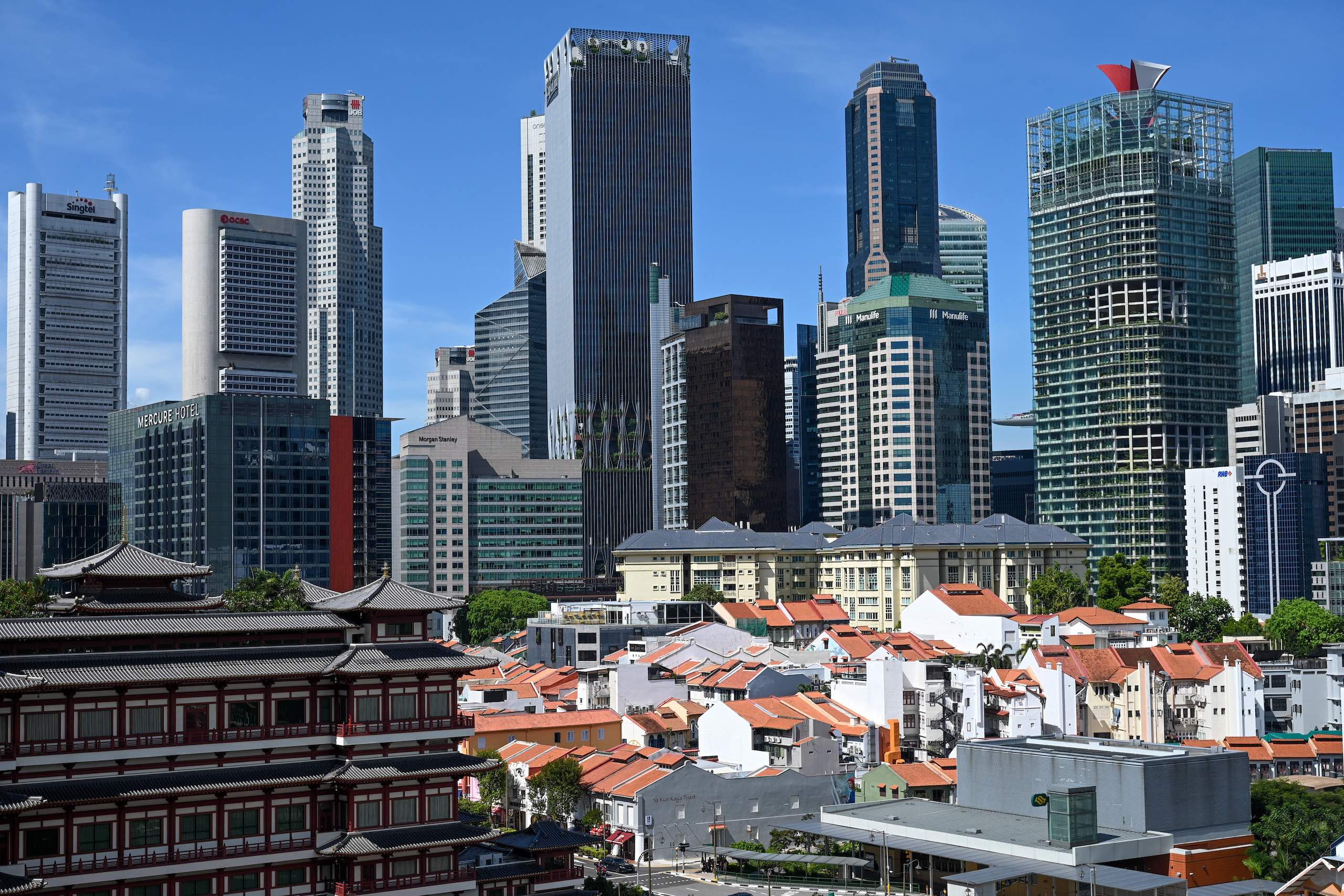 2024年4月29日，新加坡的中央商务区的全景。