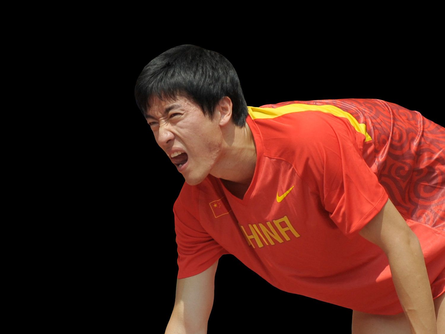 刘翔为 2008 年北京奥运会男子 110 米栏第一轮预赛做准备